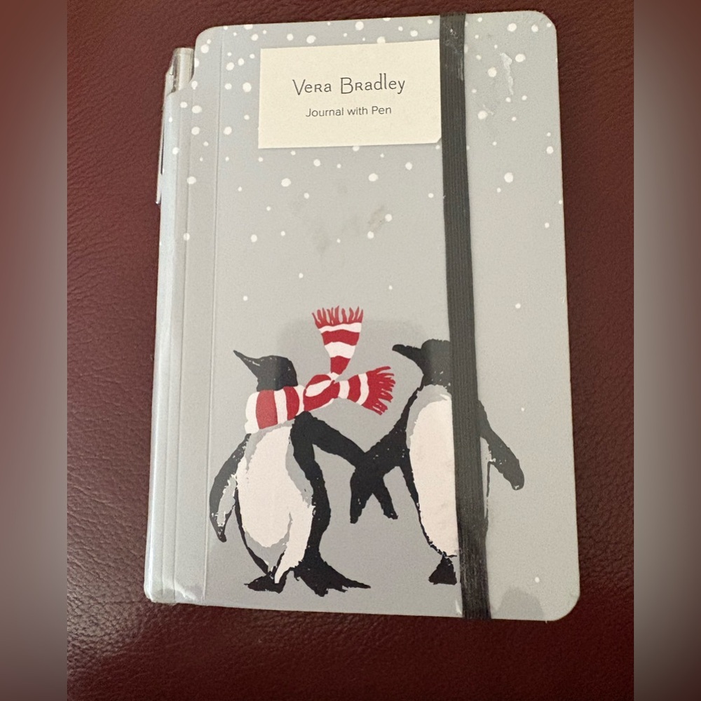 Vera Bradley Gray Penguin Journal with Pen